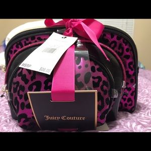 3 piece Juicy Couture cosmetic bag set